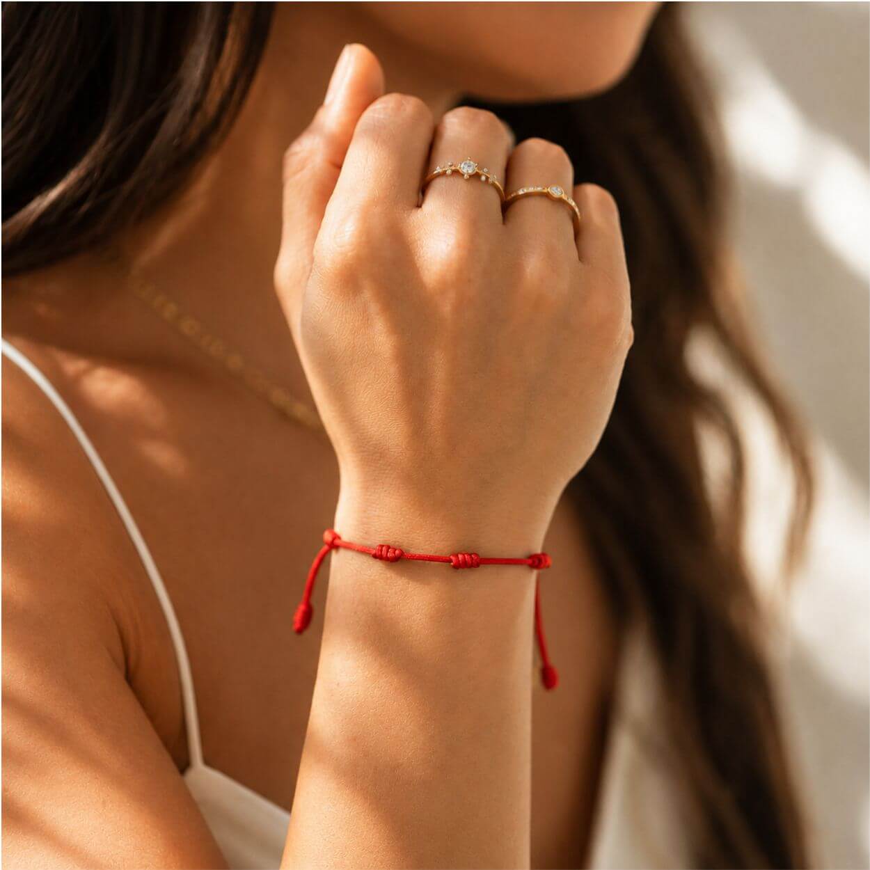 Bracelet Rouge 7 Nœuds – "Porte-Bonheur" Personnalisé avec Initiale au Choix