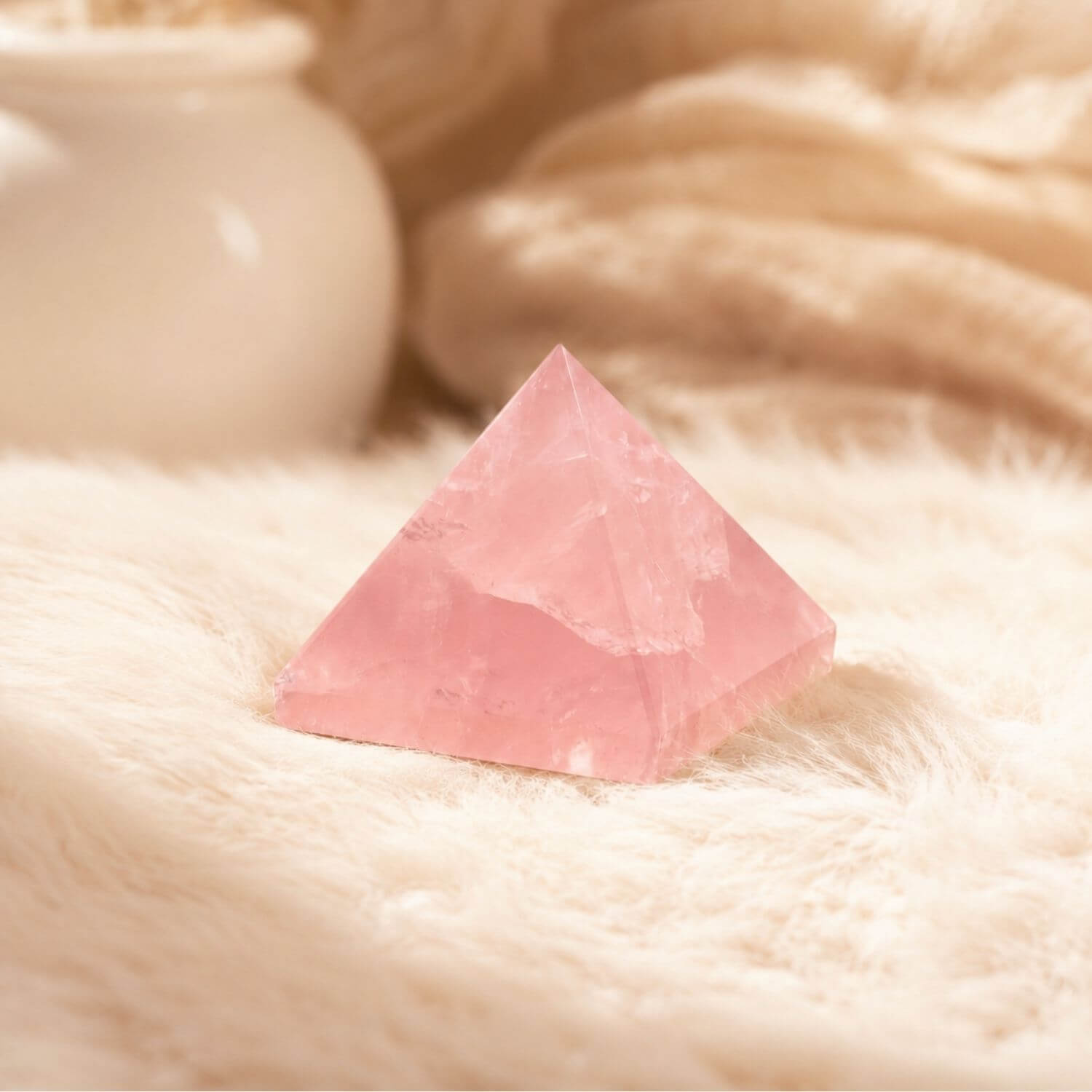 Rose Quartz Pyramid — Stone of Unconditional Love