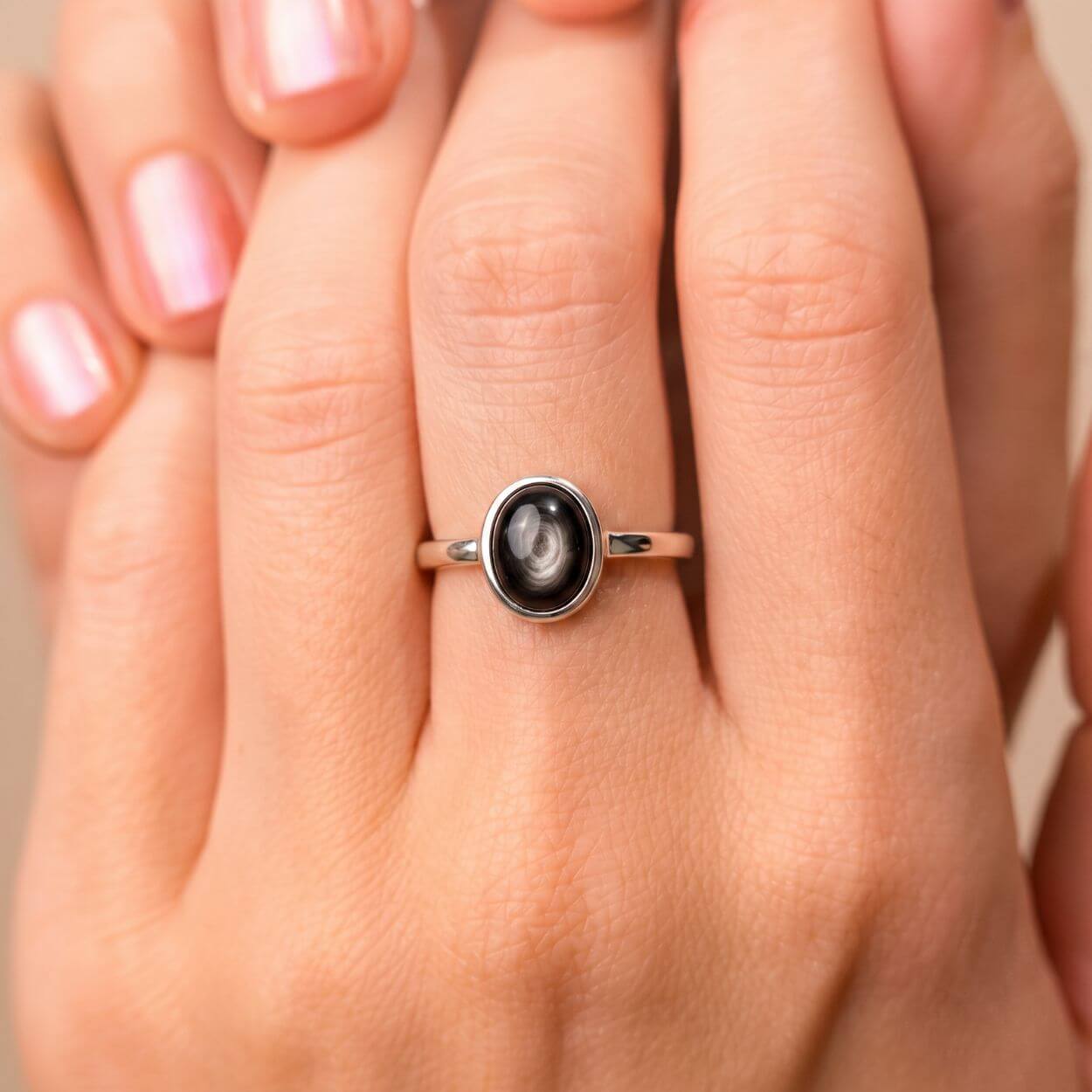 Bague Ajustable « Aura d'Abondance » En Hypersthène