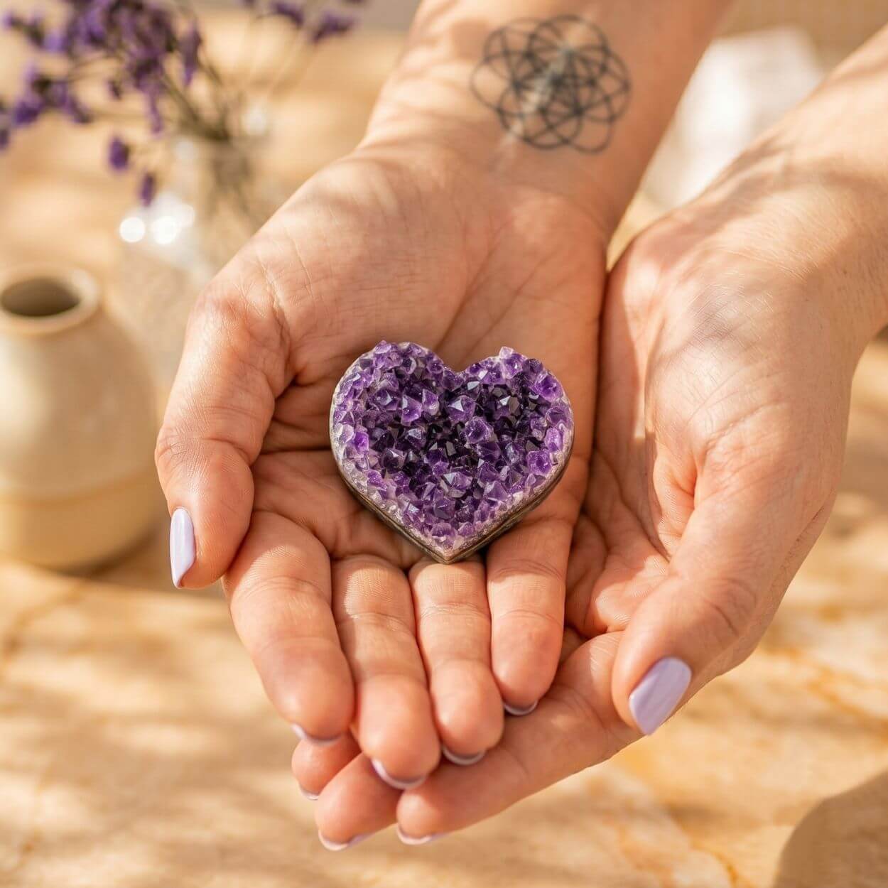 Heart Cluster Amethyst from Uruguay - AAA Grade | Premium Natural Stone