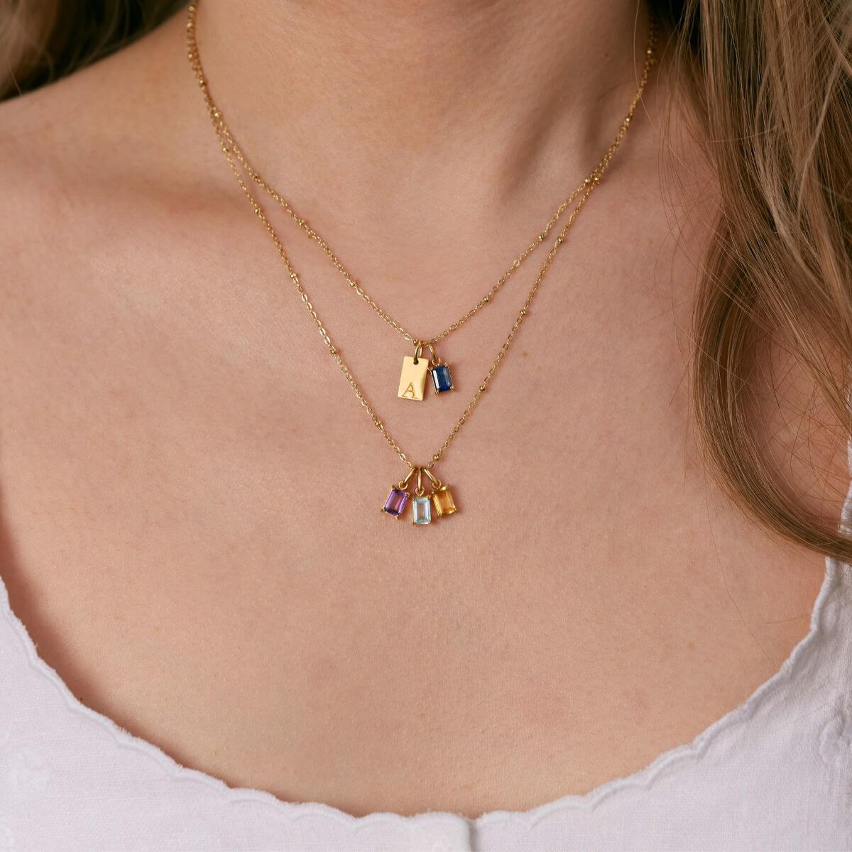 Personalized "Your Story" Necklace - Initials and Birthstones