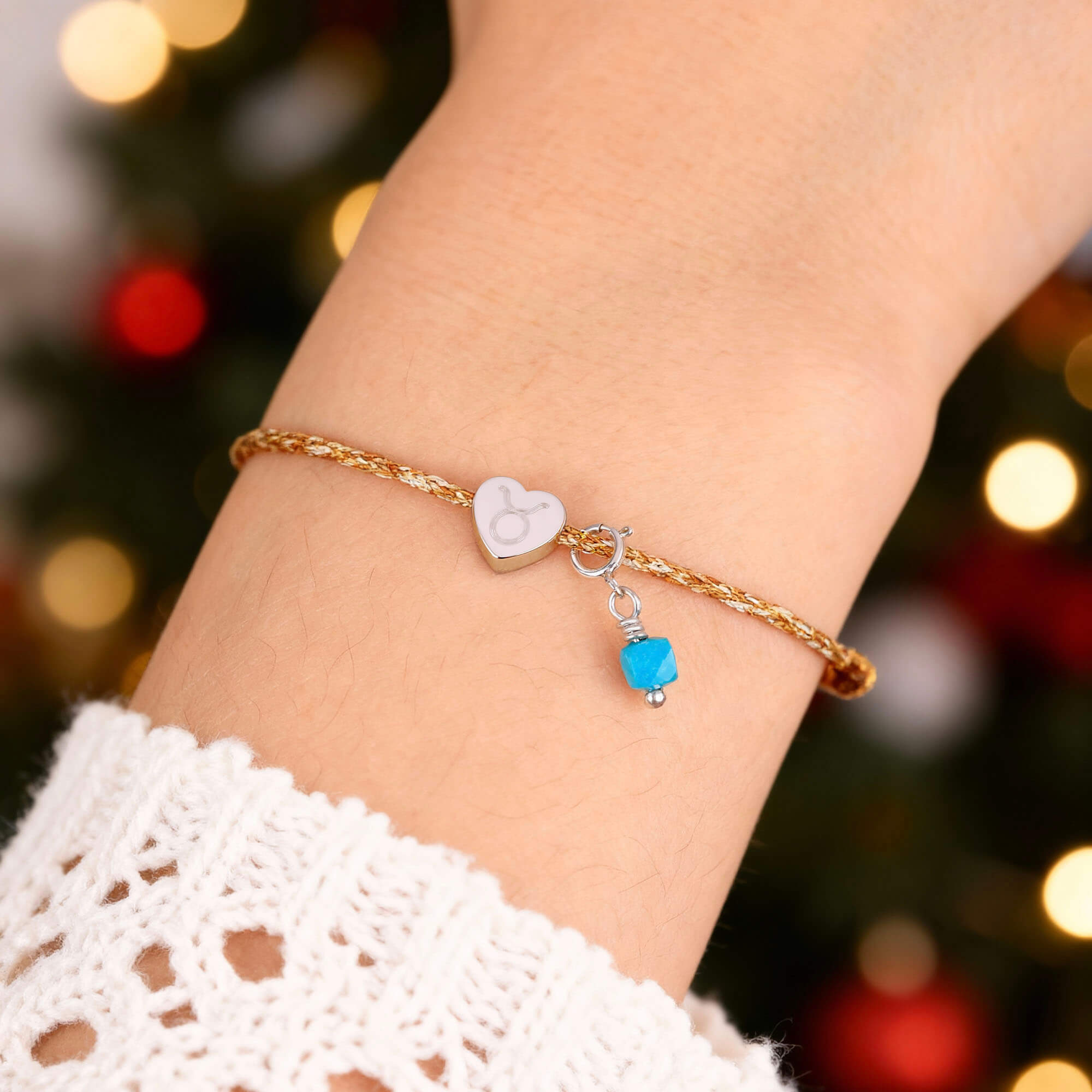 Engraved "Thread of Love" Bracelet – Sparkling Cord & Birthstone