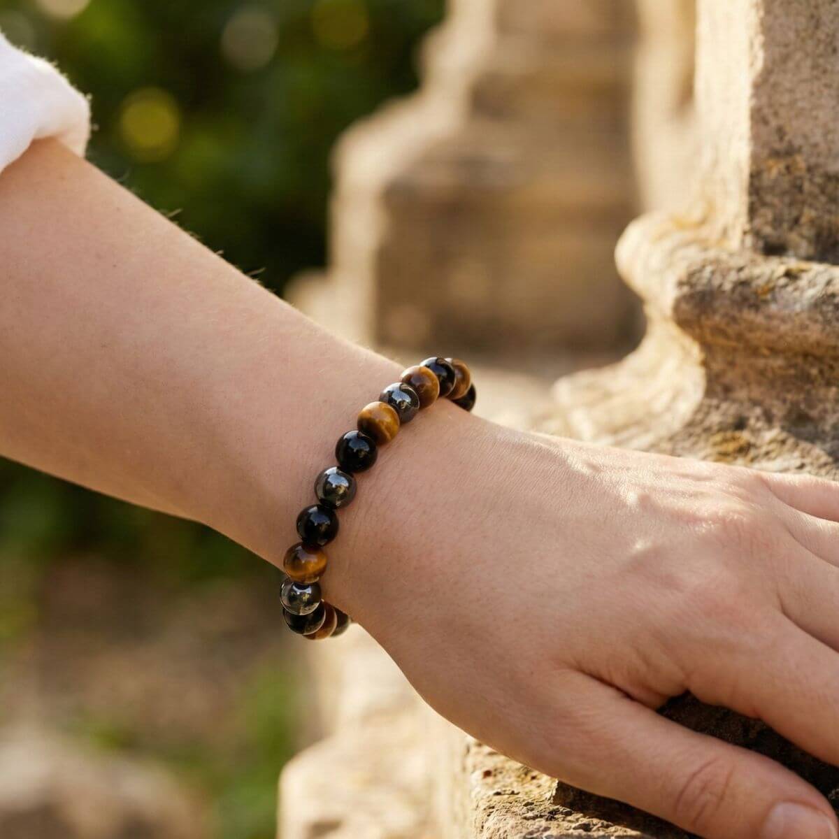 Bracelet Triple Protection – Œil de Tigre, Obsidienne & Hématite