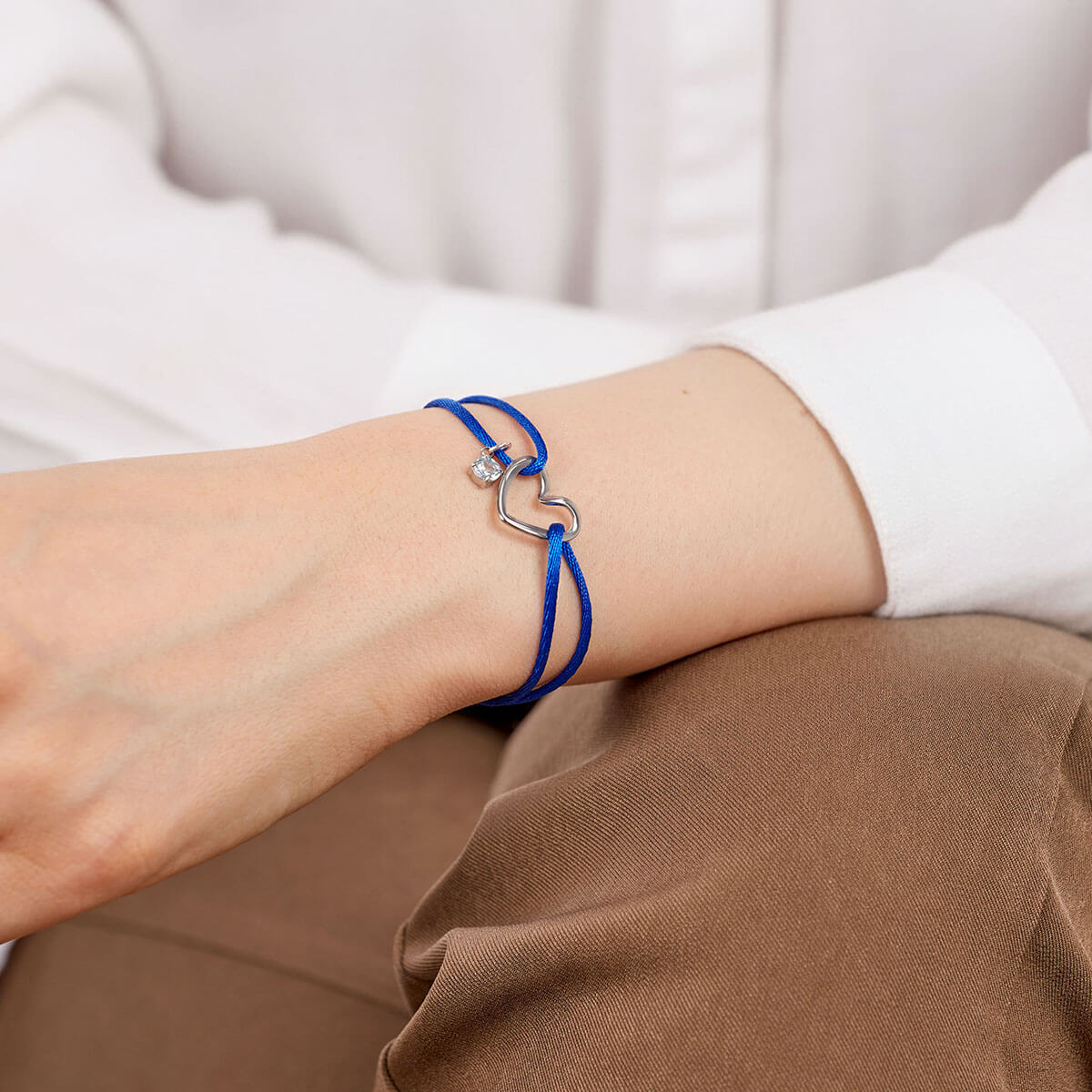 Heart Link Bracelet – Personalized Cord & Birthstone
