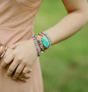 Tibetan Wisdom Purple and Blue Impression Jasper Friendship Bracelet - youwows
