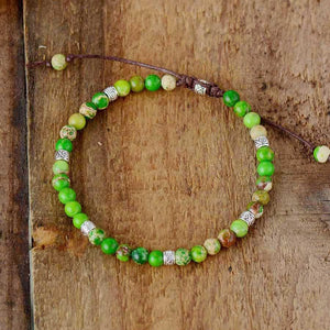 Tibetan Wisdom Purple and Blue Impression Jasper Friendship Bracelet - youwows