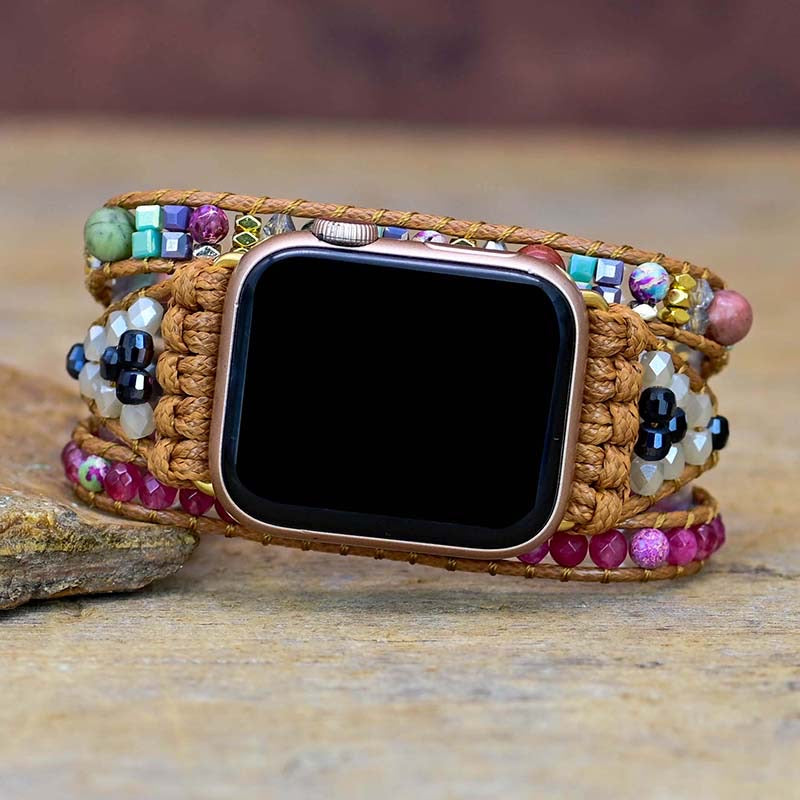 Bracelet Apple Watch Agate Rose – Énergie de la Déesse