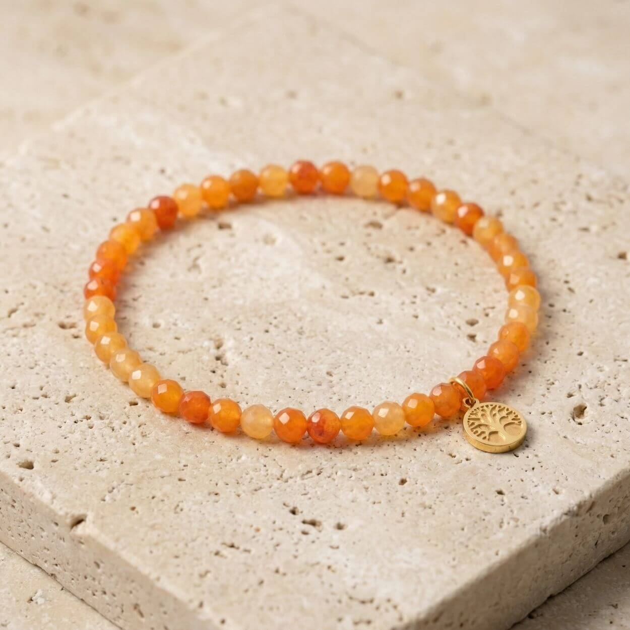 Bracelet "Arbre de Vie" en Aventurine orange