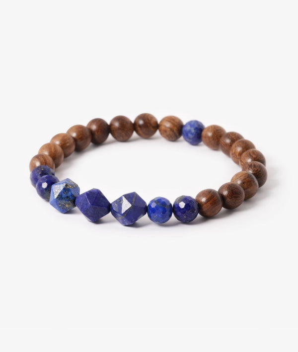 Bracelet "Éveil Spirituel" en lapis lazuli et bois de santal