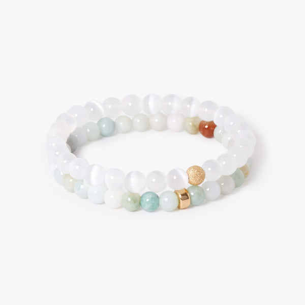 Set de Bracelet "La vie en douceur" en Jade et Sélénite