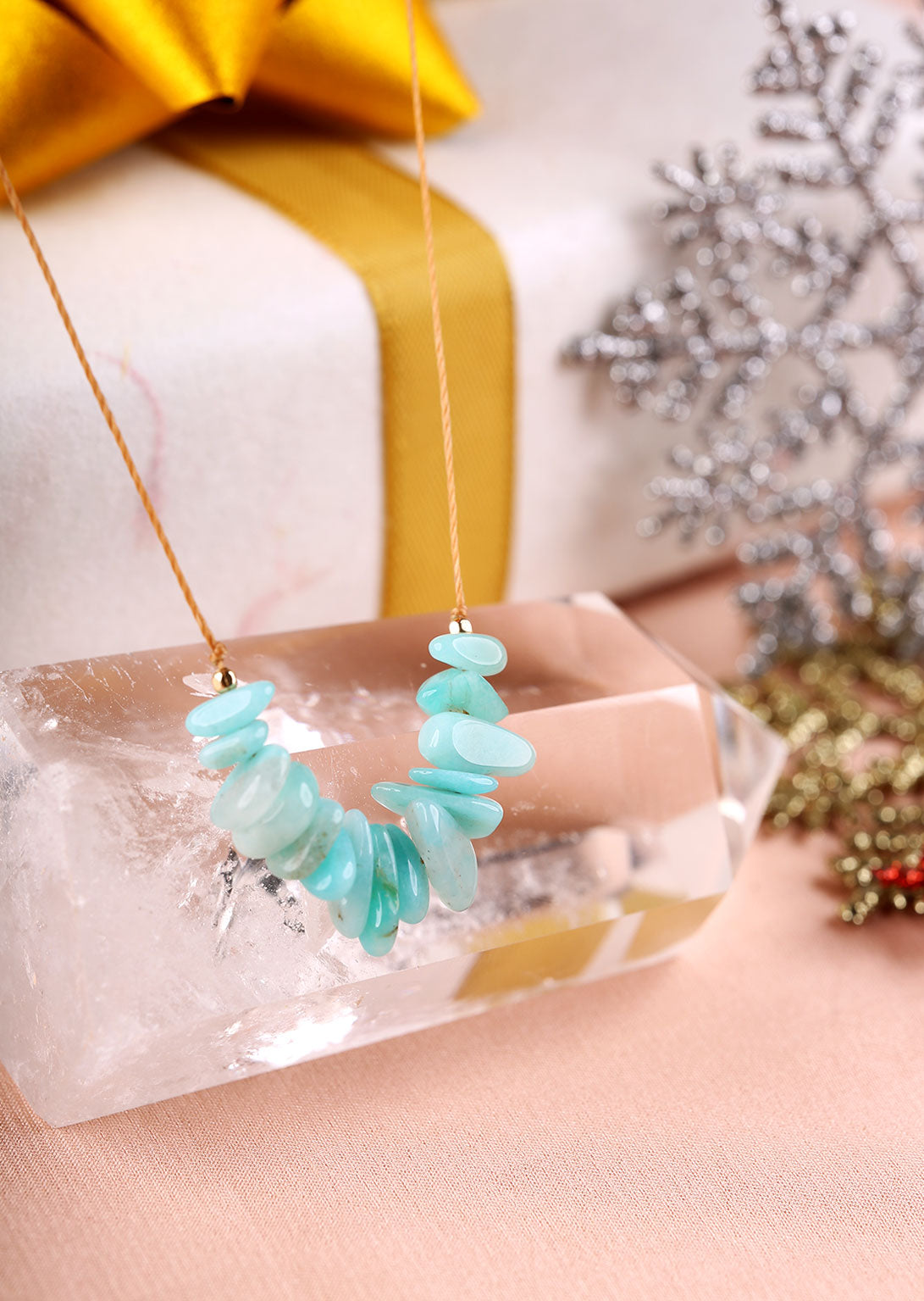 Collier en Amazonite de Graines pour l'Apaisement