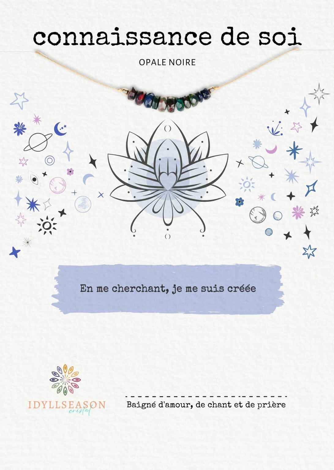 Collier en Opale Noire Éternel pour la Connaissance  de Soi