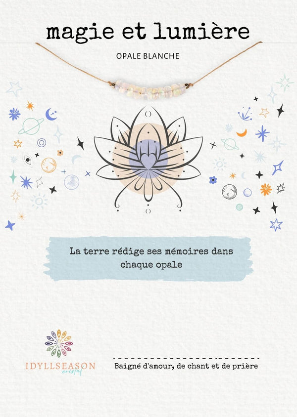 Collier en Opale Blanche Éternel pour la Magie et Lumière