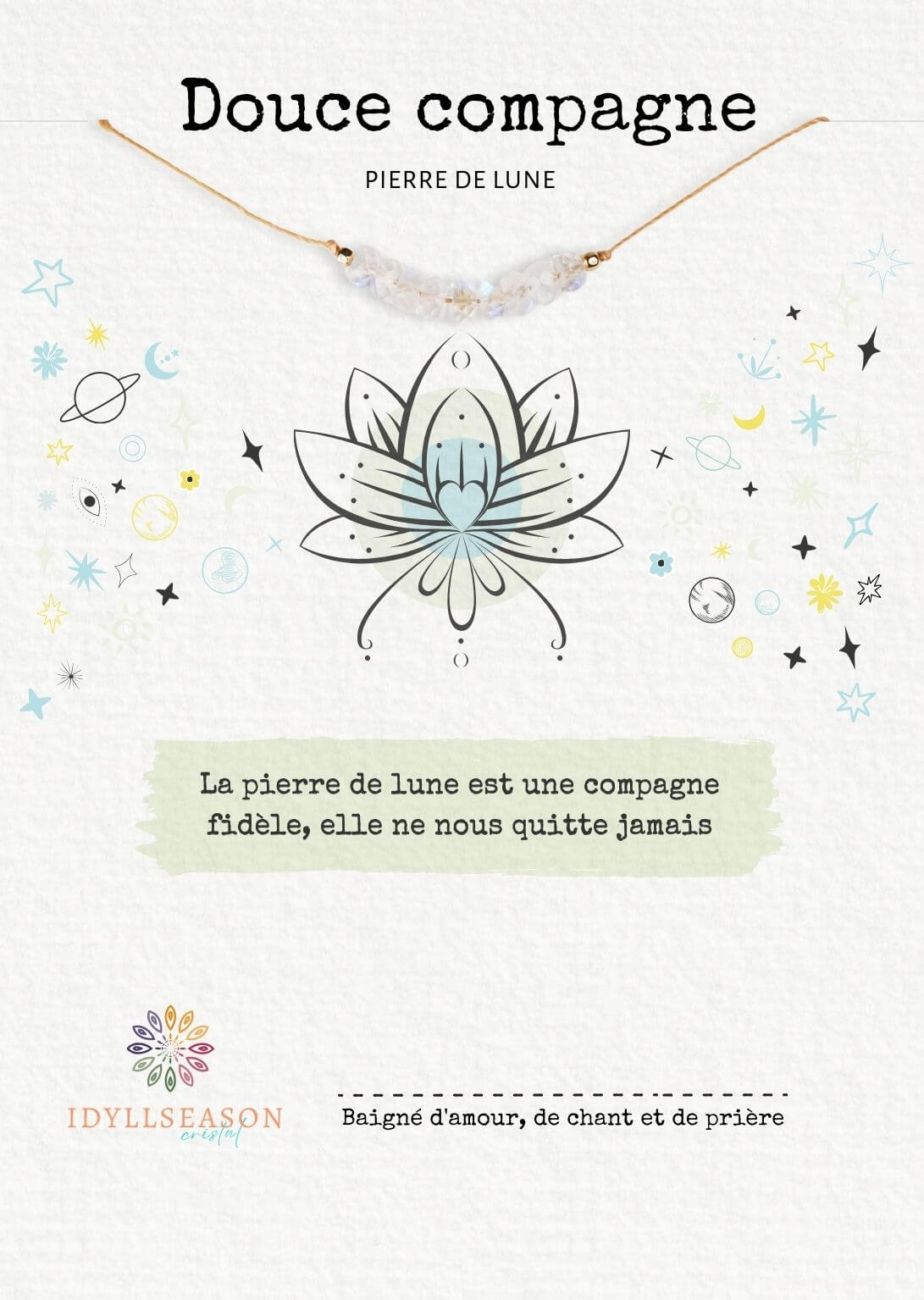 Collier en Pierre de Lune Éternel pour un Doux Compagnon