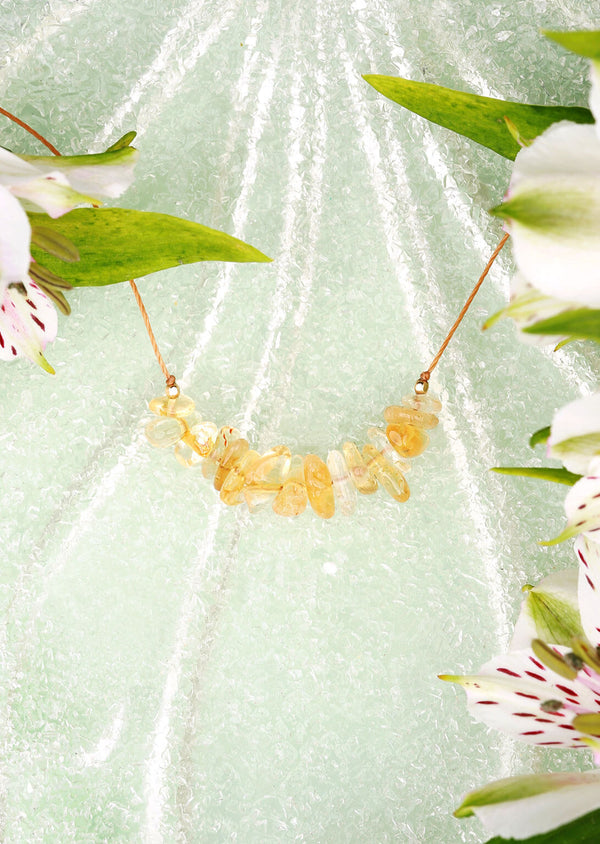 Collier en Citrine de Graines pour l'Abondance