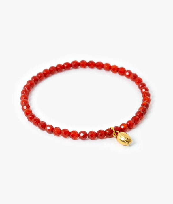 Bracelet "Fleurir l'Avenir" en Agate rouge