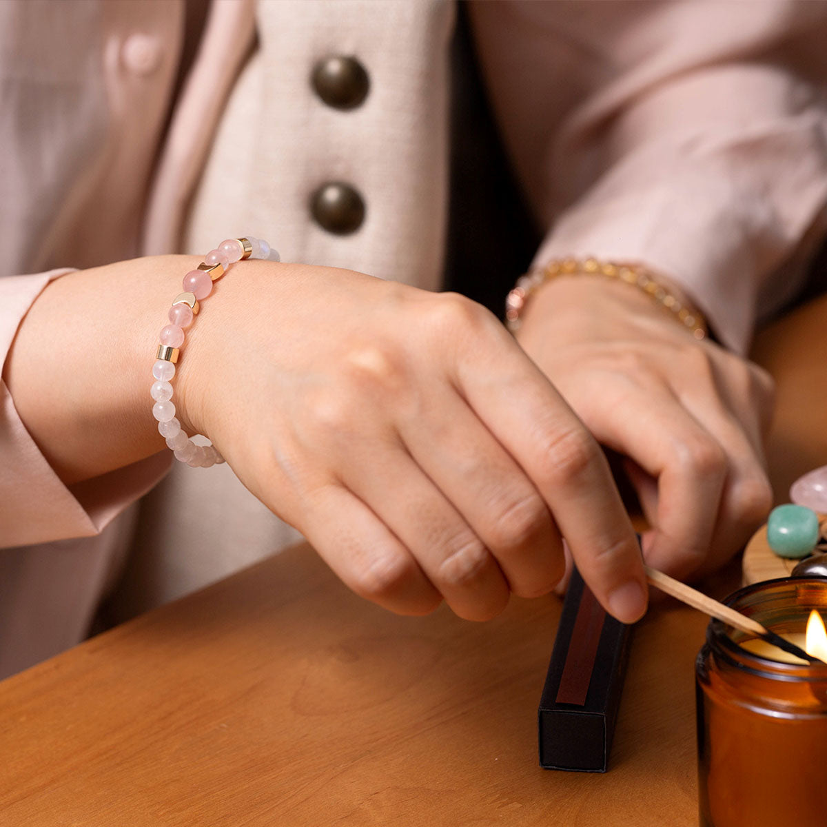 Bracelet "Nouveau départ" en pierre de lune blanche