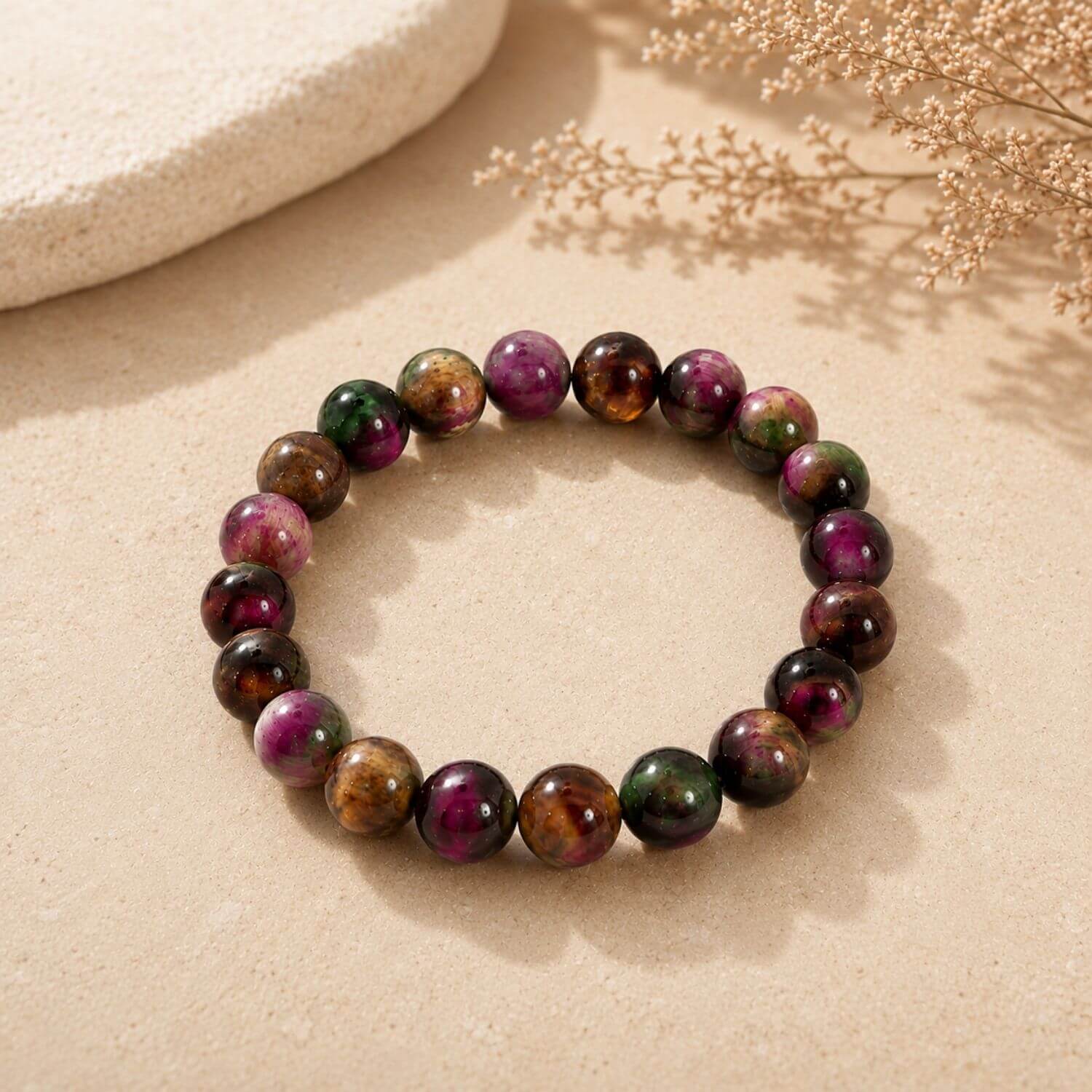 Bracelet "Élan intérieur" en Œil de Tigre Galaxie