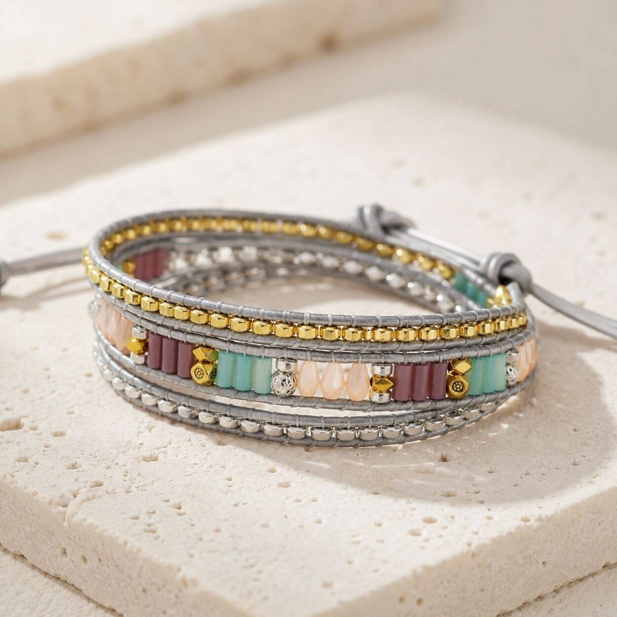 Bracelet enveloppant en cristal Blue Balance