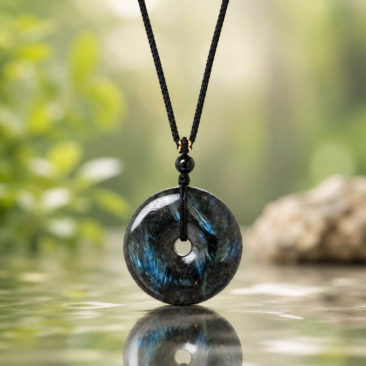 Collier Donut « Vois En Toi » en Arfvedsonite