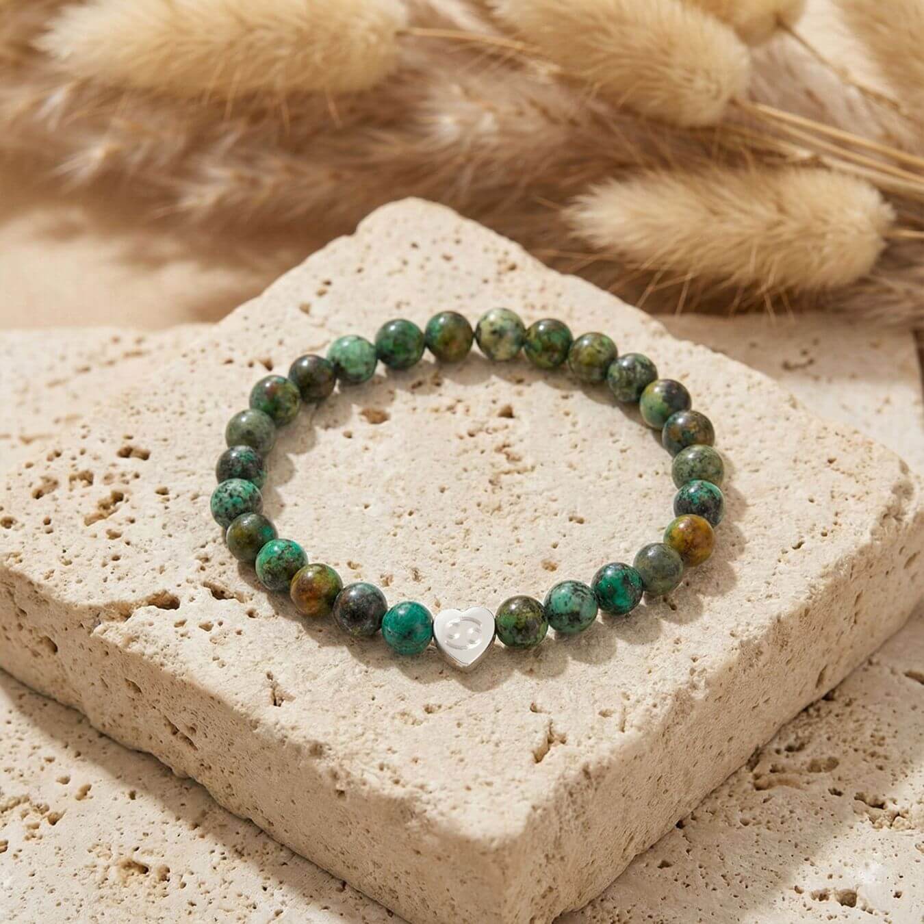 Bracelet Turquoise Africaine "Message du Cœur" - Cœur à Graver