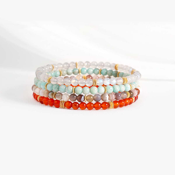 Lot de 4 Bracelets de Restauration de l'Esprit, du Corps et de l'Âme
