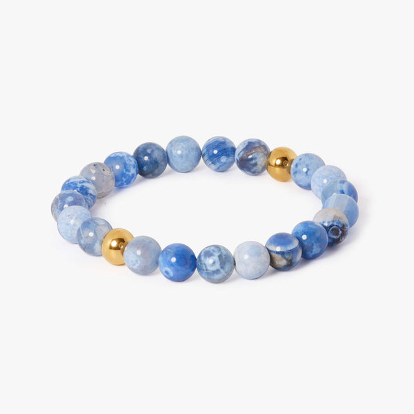 Bracelet "La mer Égée" en Agate Bleue
