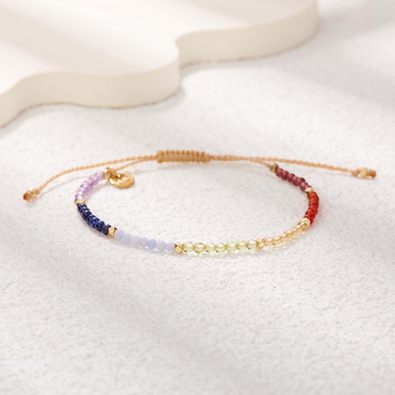 Bracelet Cordon — 7 Chakras - Alignement Arc-en-Ciel