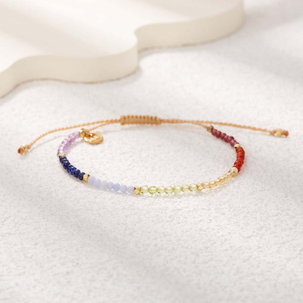 Bracelet Cordon — 7 Chakras - Alignement Arc-en-Ciel