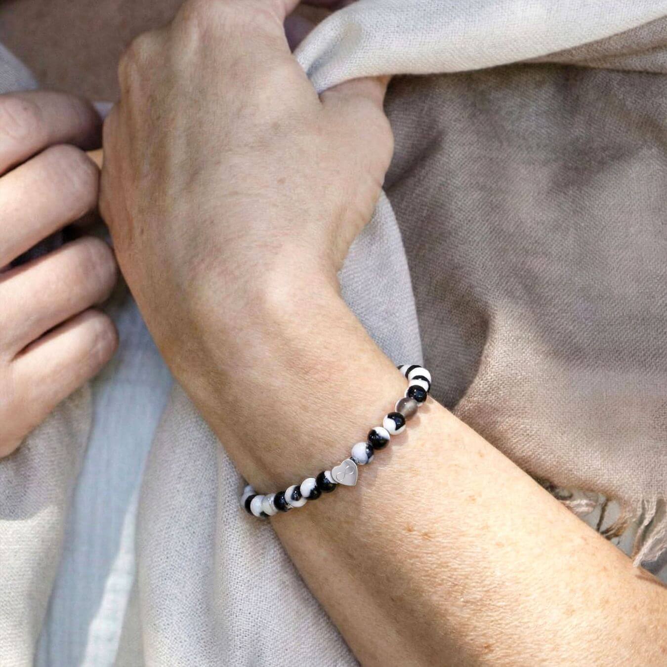 Bracelet Agate Orque "Message du Cœur" - Cœur à Graver