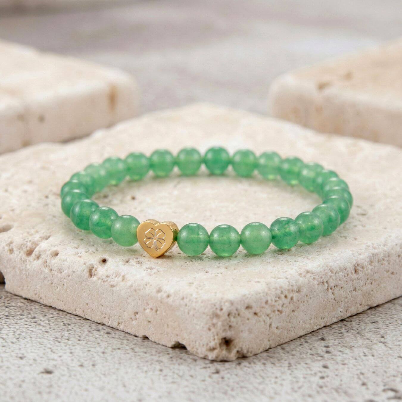 Bracelet Aventurine Verte "Message du Cœur" - Cœur à Graver