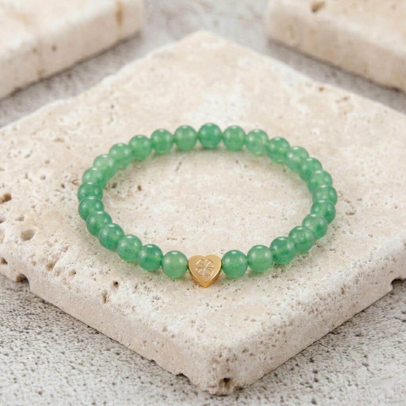 Bracelet Aventurine Verte "Message du Cœur" - Cœur à Graver