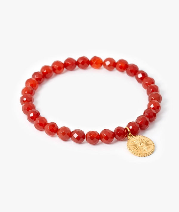 Bracelet "Œil Protecteur" en Agate Rouge