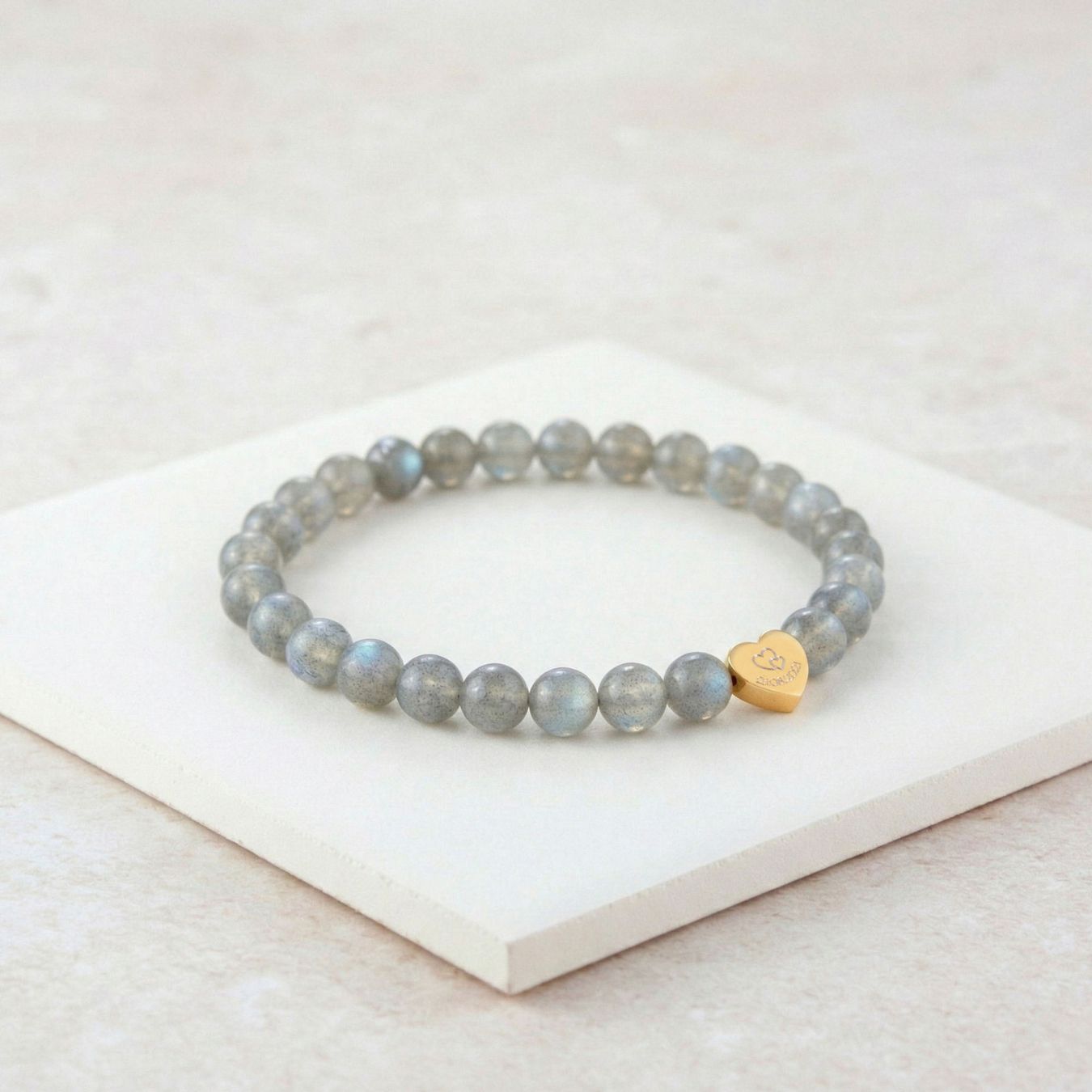 Bracelet Labradorite "Message du Cœur" - Cœur à Graver