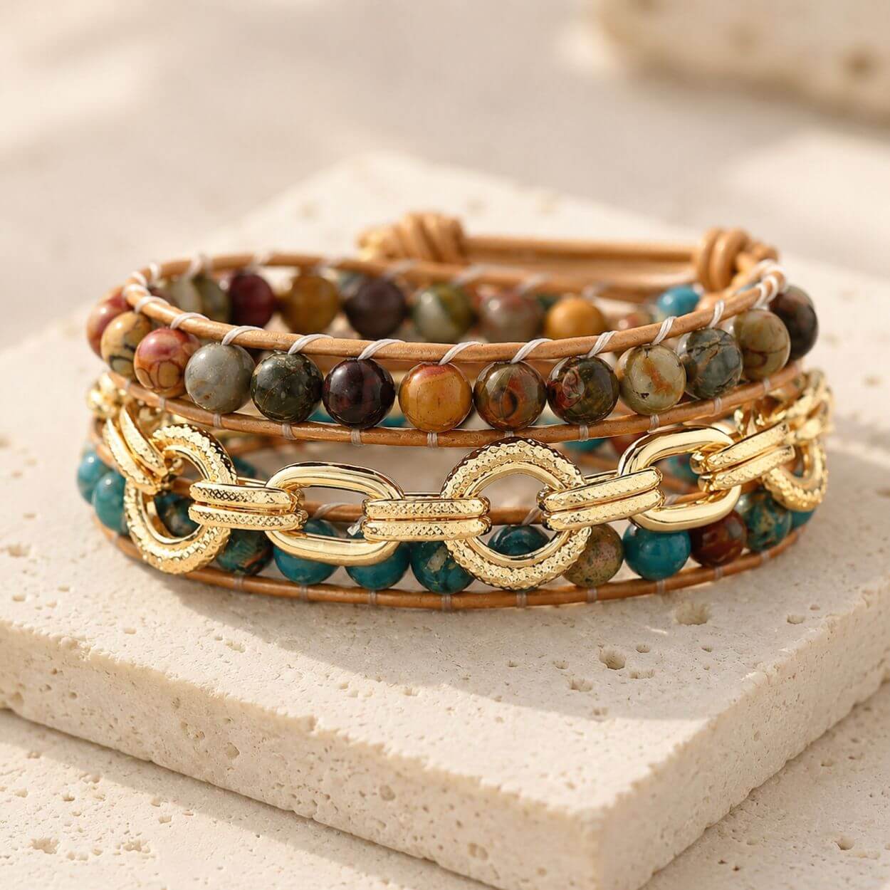 Bracelet enveloppant en jaspe Touch of Glam