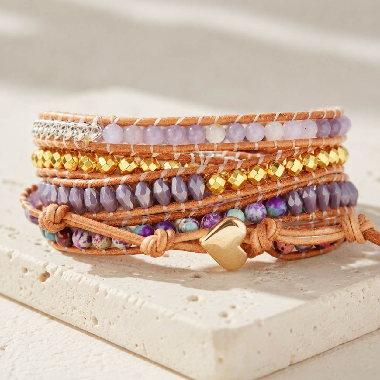 Avenue des étoiles - Bracelet enveloppant en jaspe