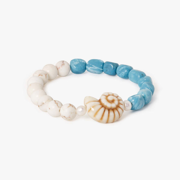 Bracelet "Souffle Marin" en Larimar et Magnésite