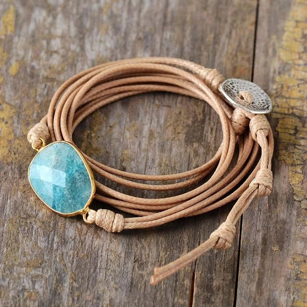 Bracelet Intuitif en Labradorite et Amazonite