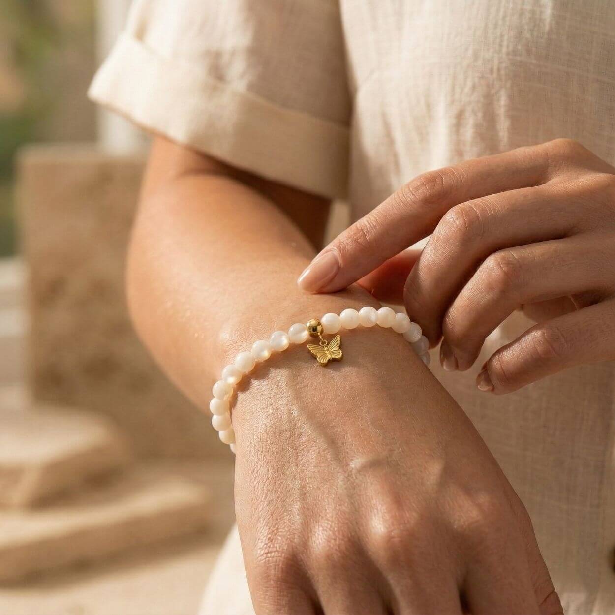 Bracelet "Légèreté" en Nacre