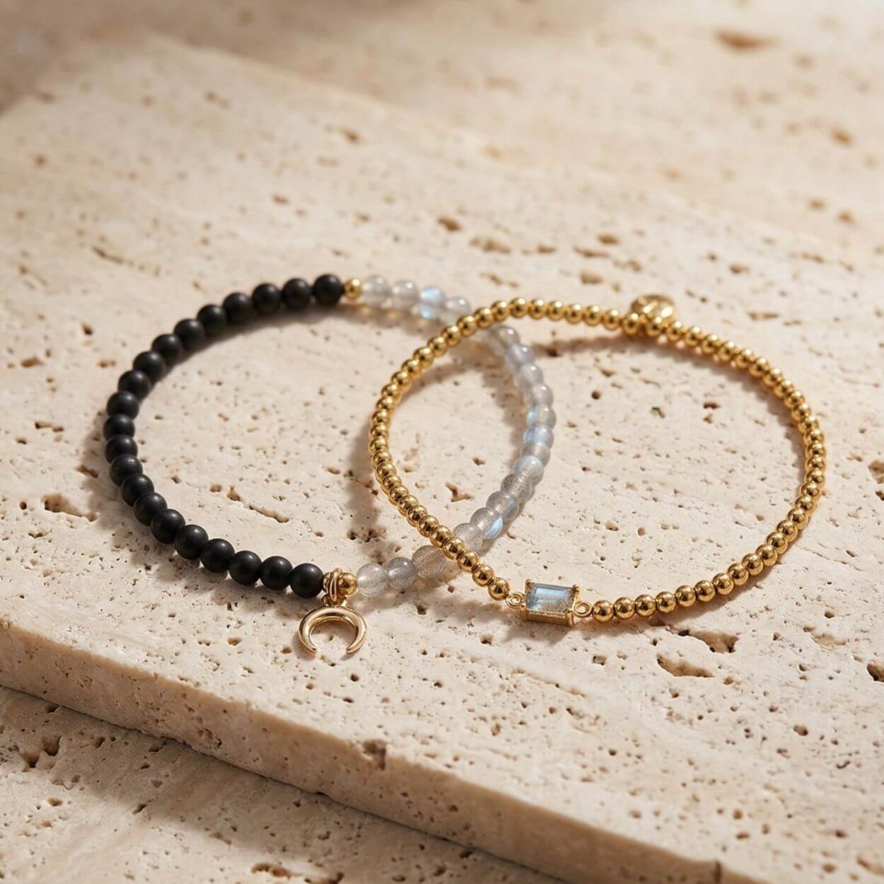 Bracelet "Un Jour Nouveau"en Tourmaline et Labradorite