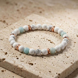 Bracelet "Écoute intérieure" en Howlite & Amazonite