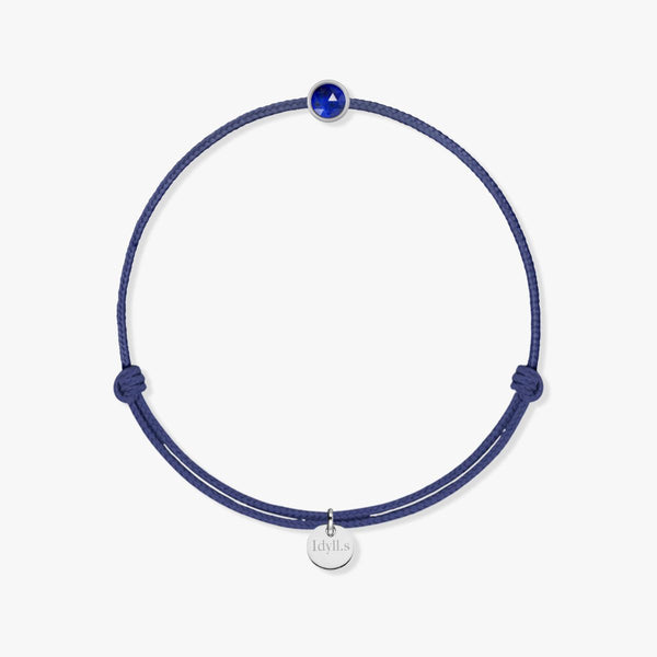 Bracelet Cordon «Talisman» argent – Pierres de Naissance Personnalisées