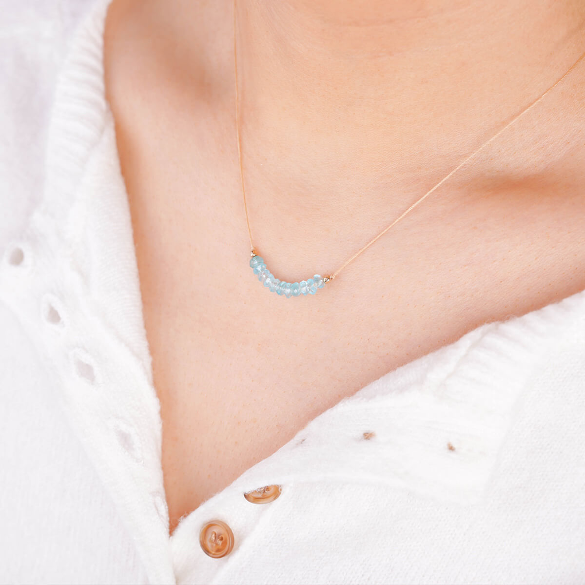 Collier en Apatite Éternel pour l'Ouverture d'Esprit