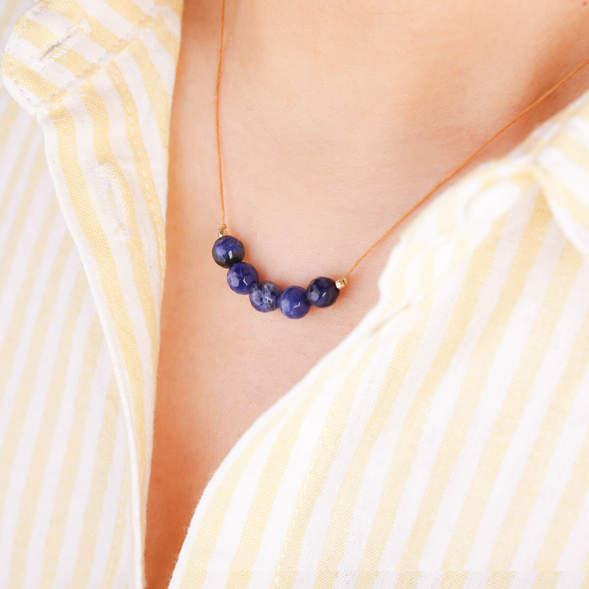 Collier en Sodalite Naturel pour la Détente