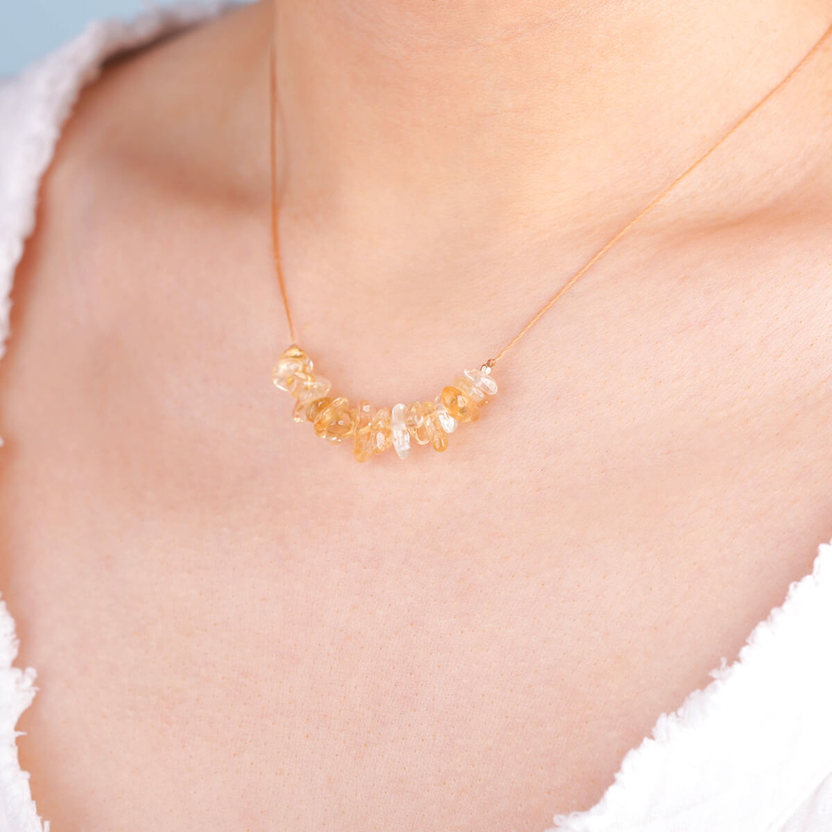 Collier en Citrine de Graines pour l'Abondance