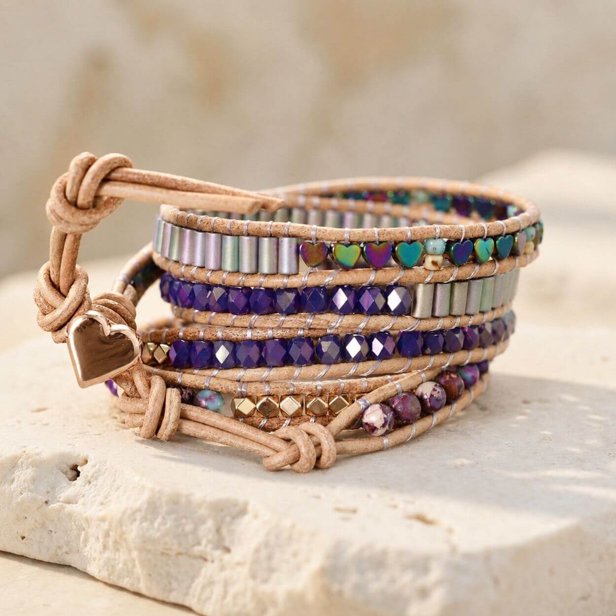 Bracelet Wrap Améthyste – Rêves Sereins