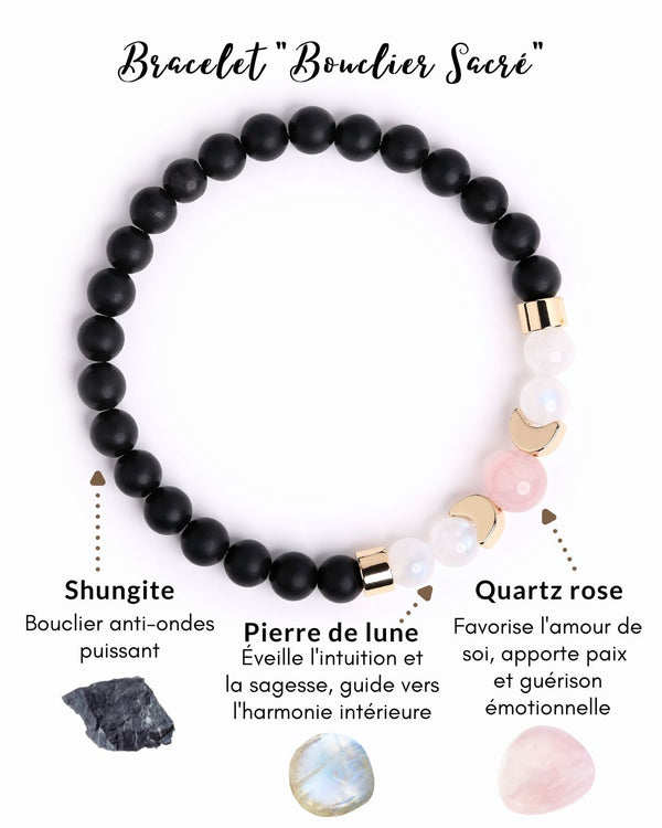 Bracelet "Bouclier Sacré" en shungite