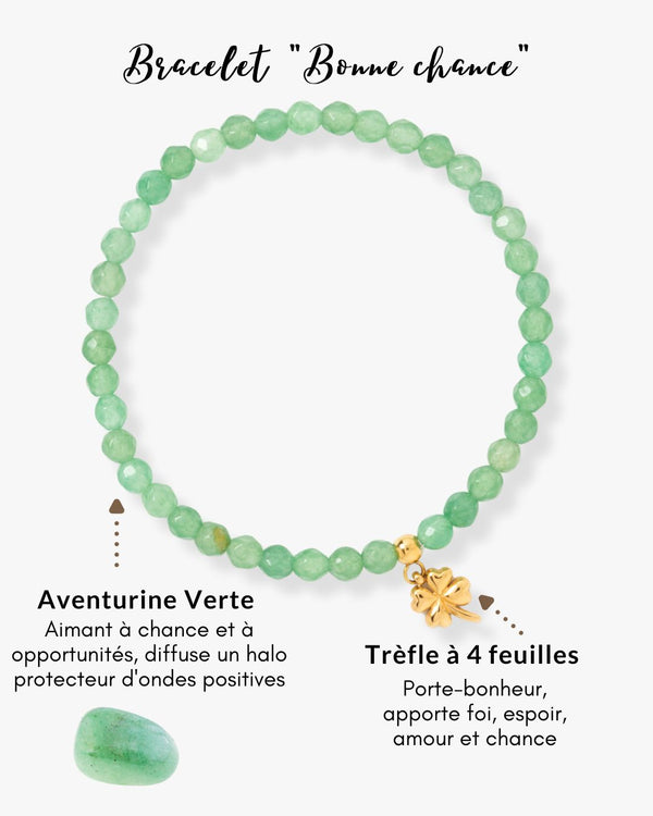 Bracelet "Bonne chance" en Aventurine verte