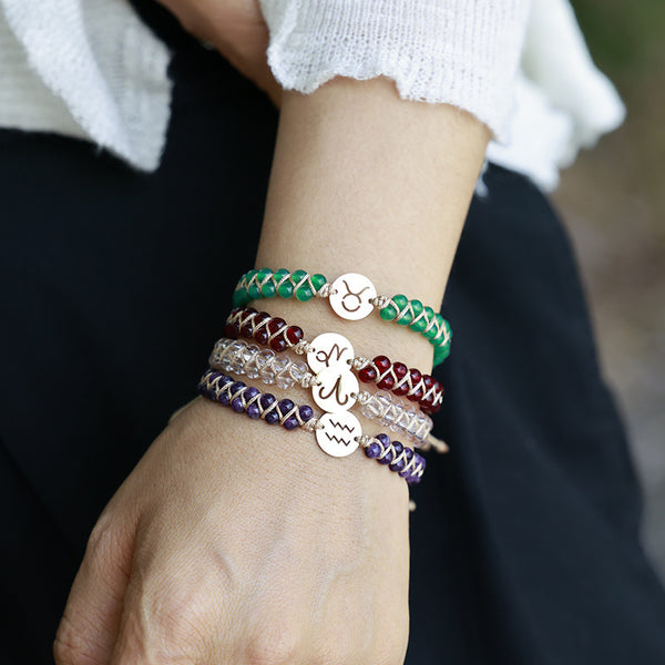 Bracelets Zodiaque & 12 Signes Astrologiques en Pierres Naturelles