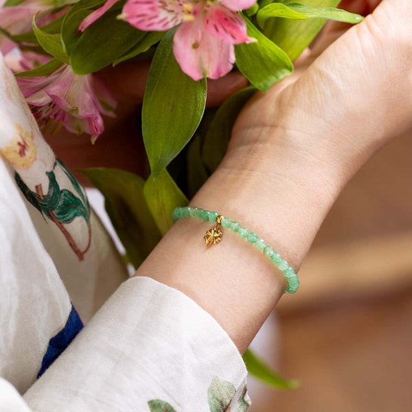 Bracelet "Bonne chance" en Aventurine verte